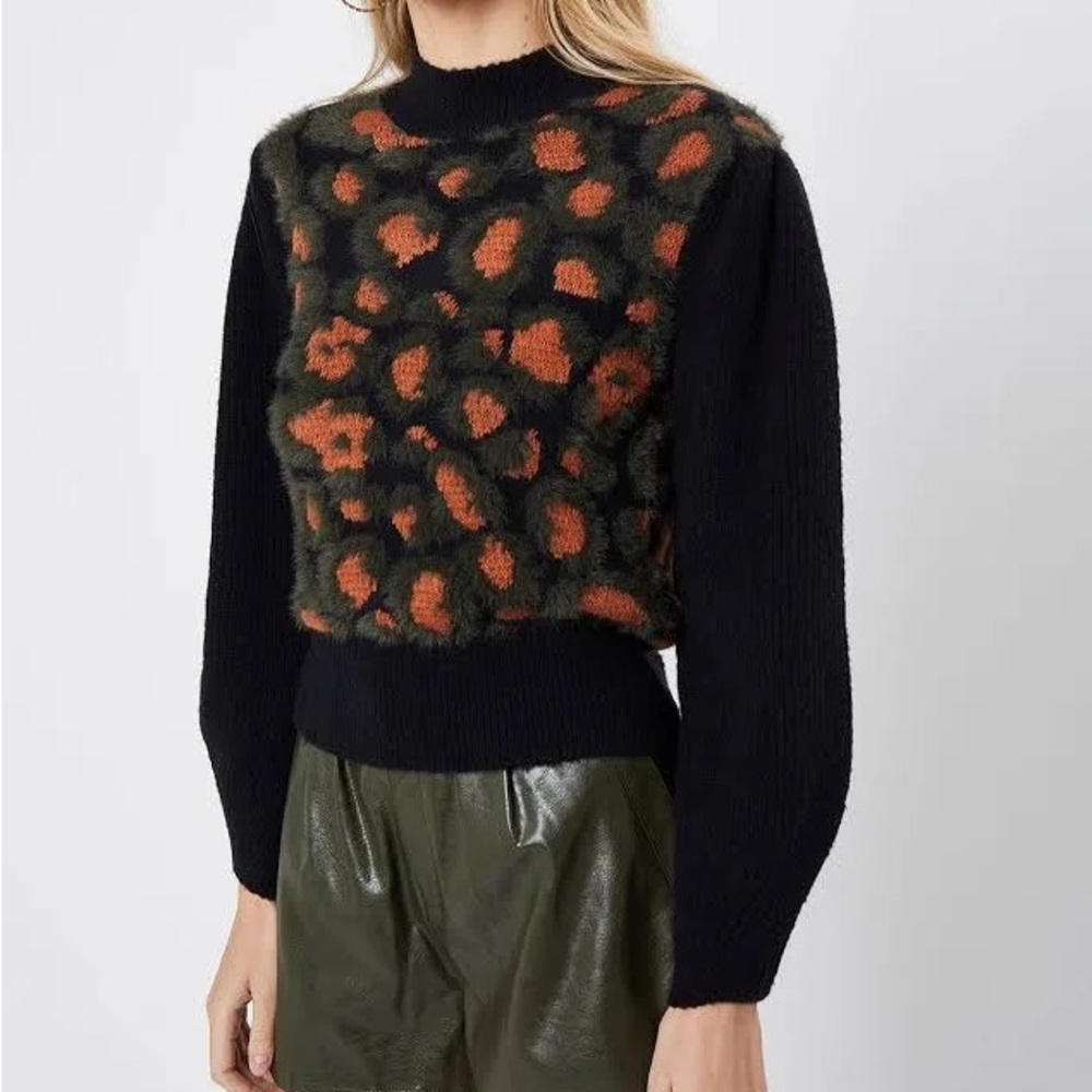 Molly Bracken Leopard Spot Mock Neck Sweater